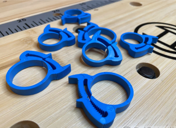 Хомут силовой пластиковый для соединения элементов круглой формы «Клип-Трек» («Clip-Track»)﻿ Ø60-55, синий